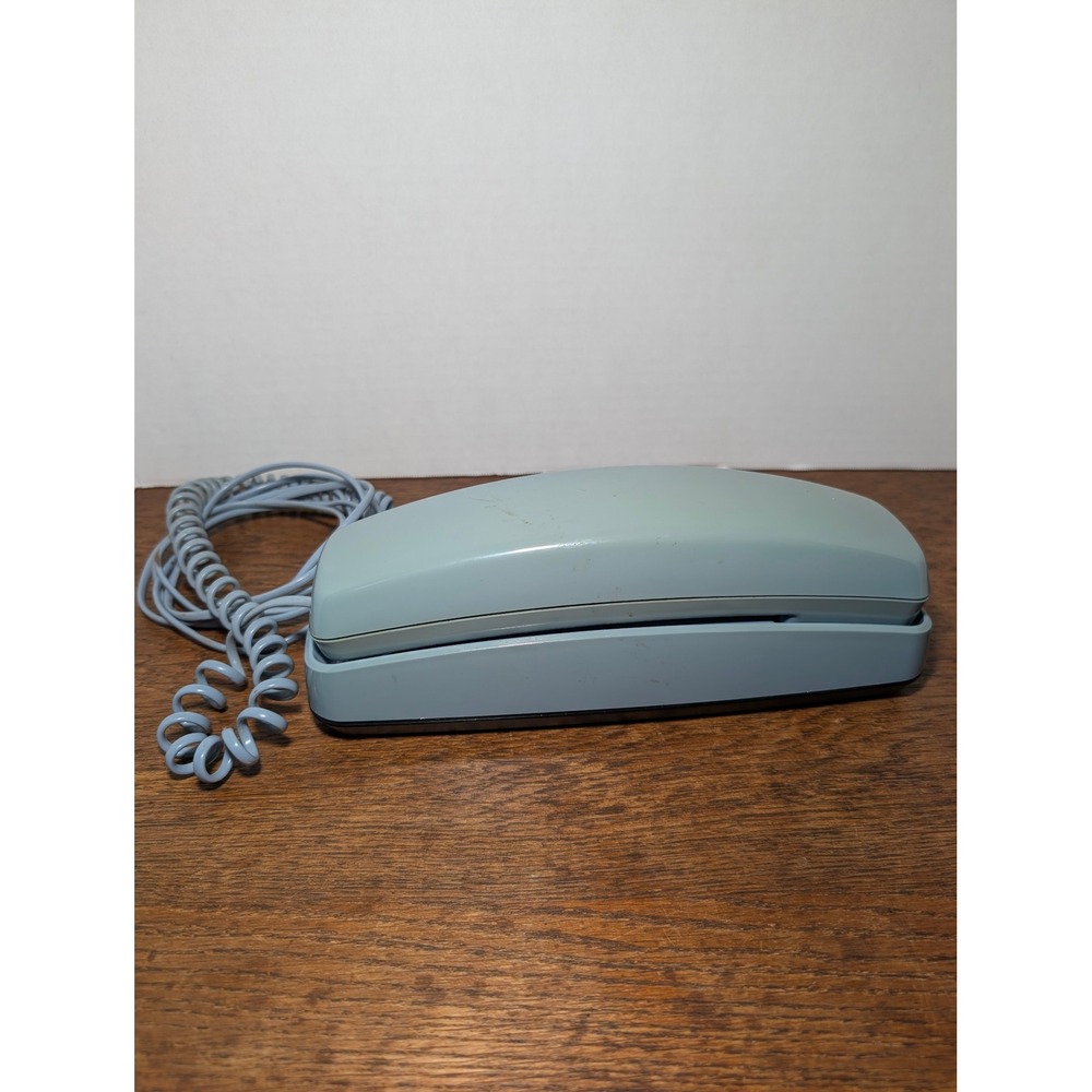 Sears Slimline Corded Phone Large Push Buttons Blue Vintage 80s 34423 Keypad